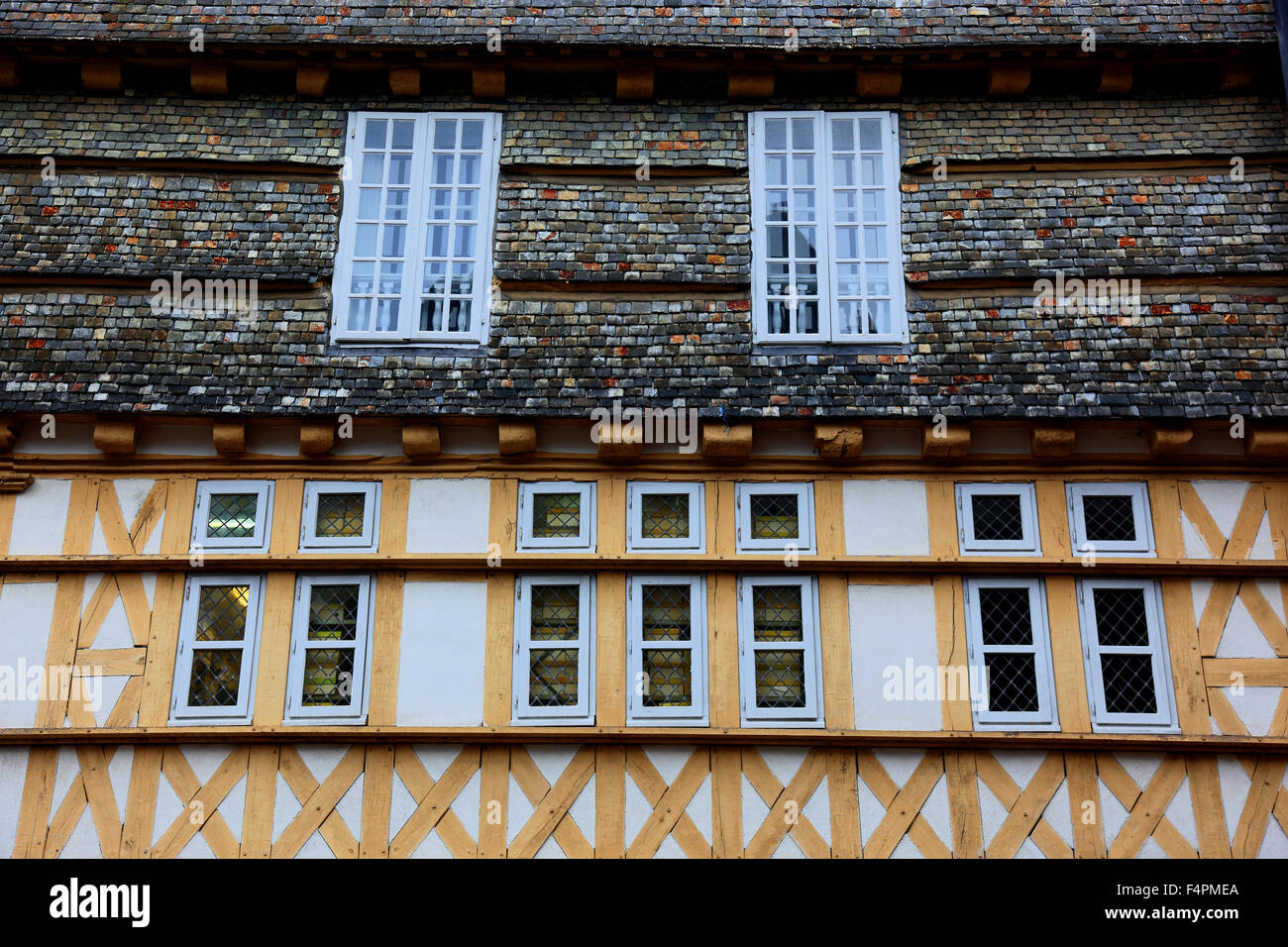 France, Brittany, Quimper, Half-timbered house in the old town Stock Photo