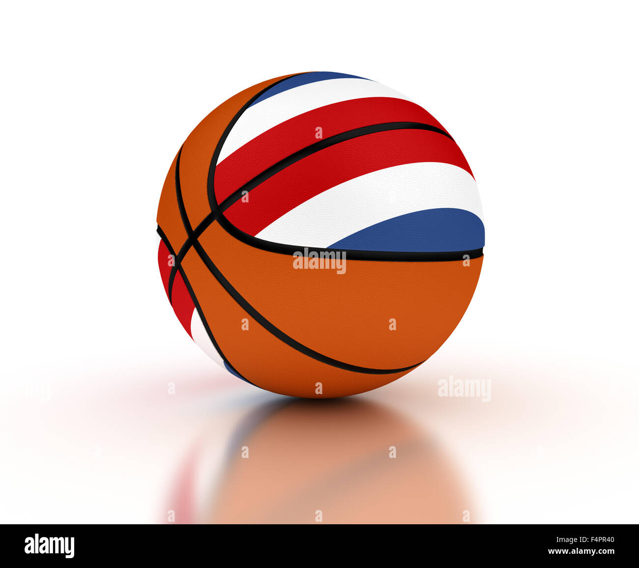 Costa Rican Basketball Team (isolated with clipping path) Stock Photo