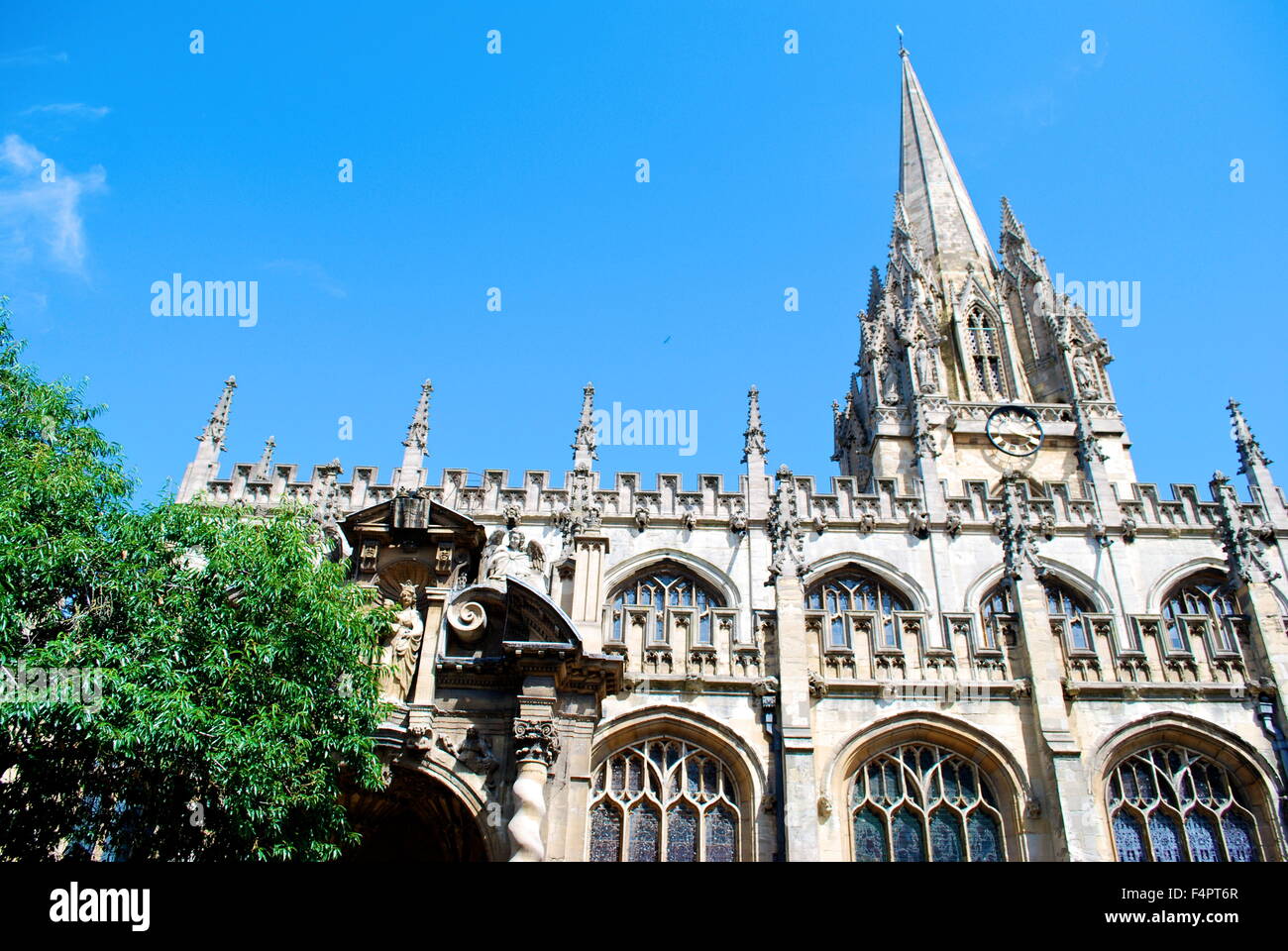 Spire of the University Church of St Mary the Virgin. Oxford Stock Photo