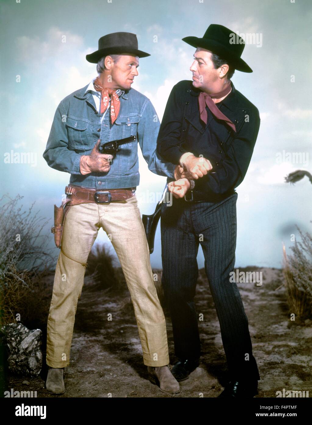 Richard Widmark and Robert Taylor / The Law and Jake Wade / 1958 directed by John Sturges [Metro-Goldwyn-Mayer] Stock Photo
