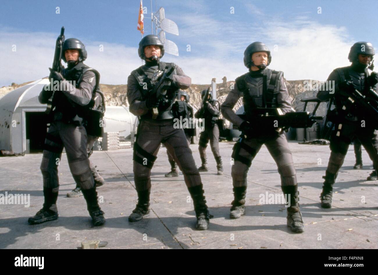 Casper Van Dien, Michael Ironside and Dina Meyer / Starship Troopers / 1997 / directed by Paul Verhoeven / [TriStar Pictures] Stock Photo