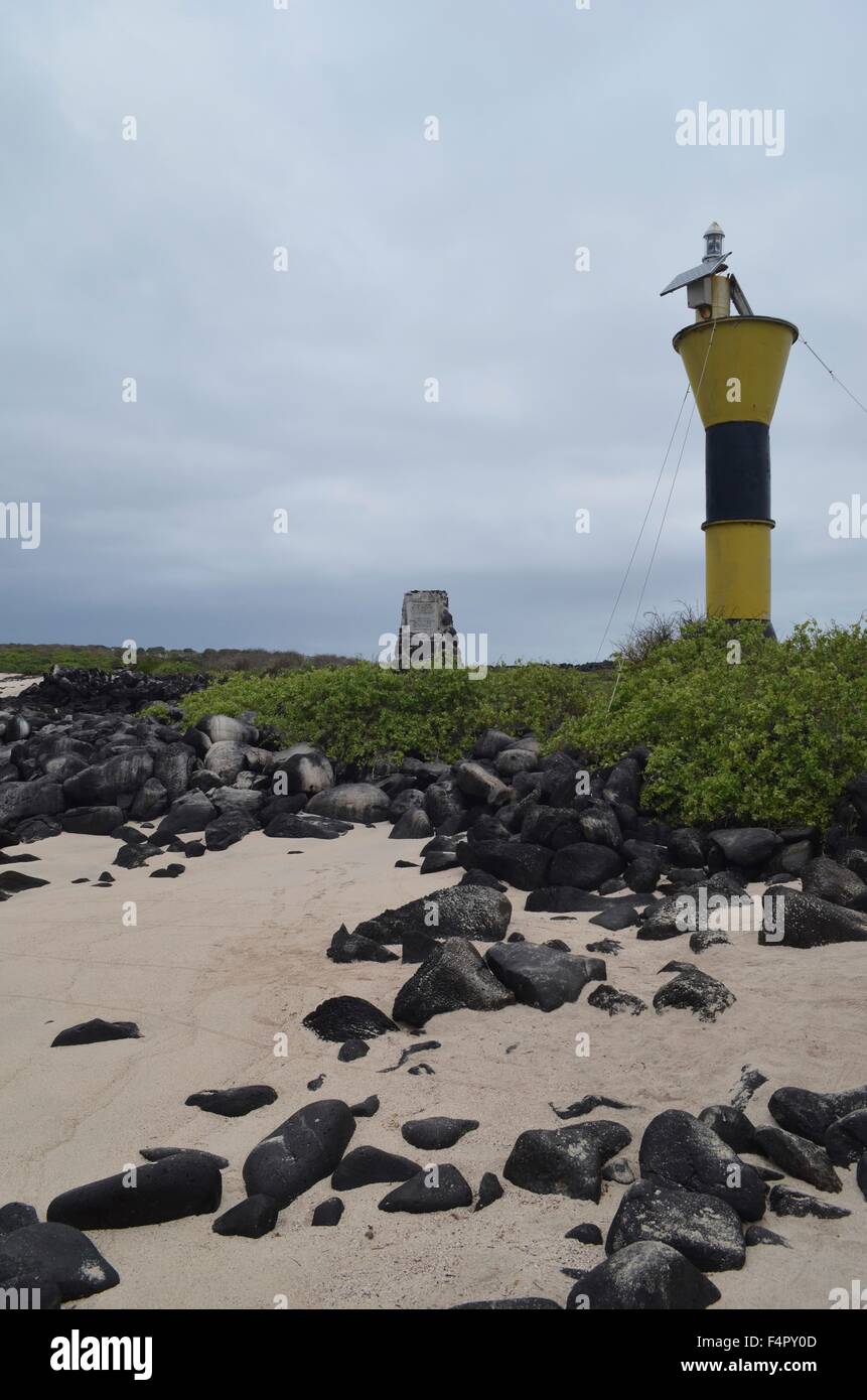 Lighthouse at Suarez Point, on Isla Espanola in the Galapagos Islands