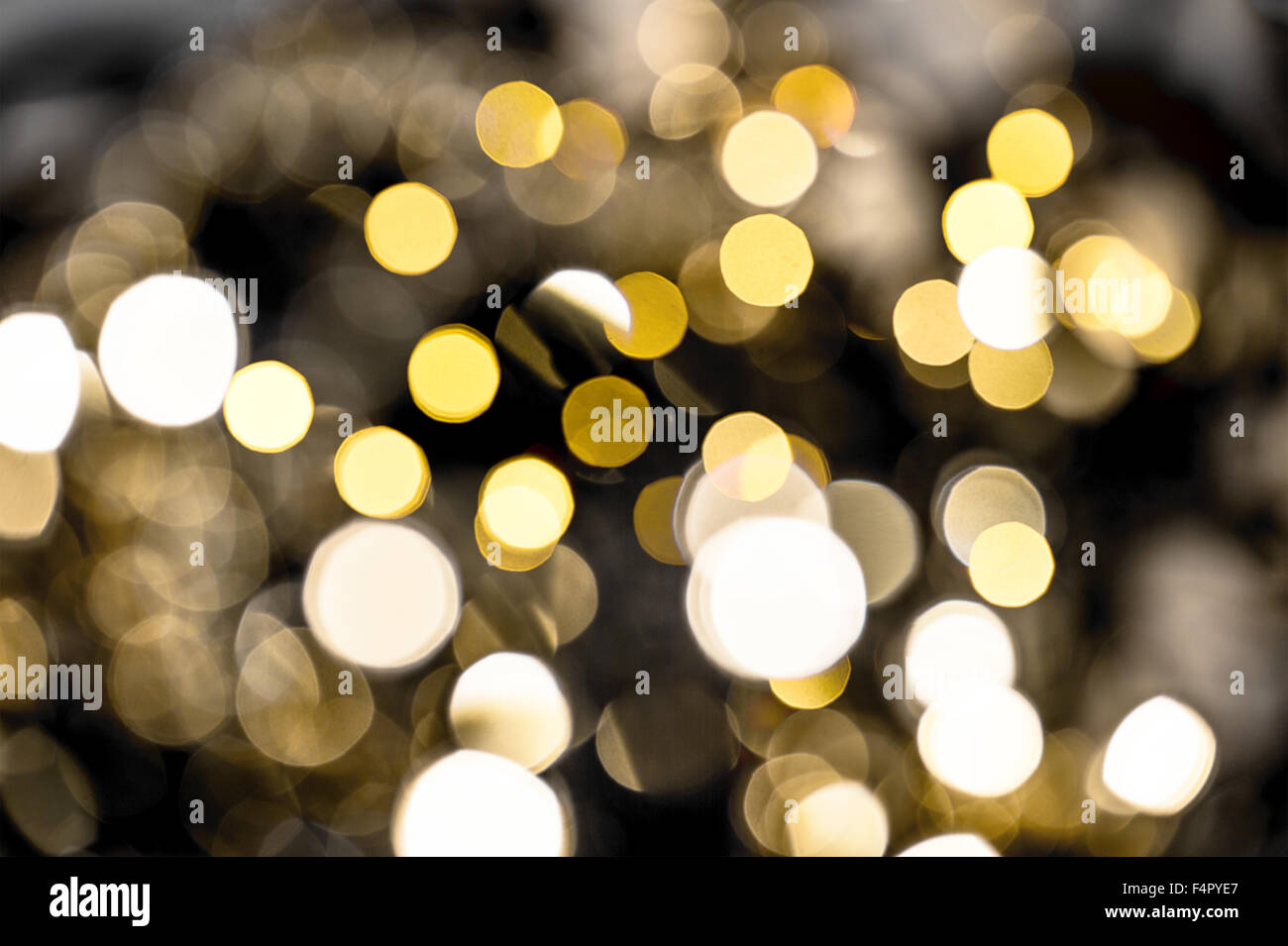 defocused lights. shiny dark background. festive decorations Stock Photo