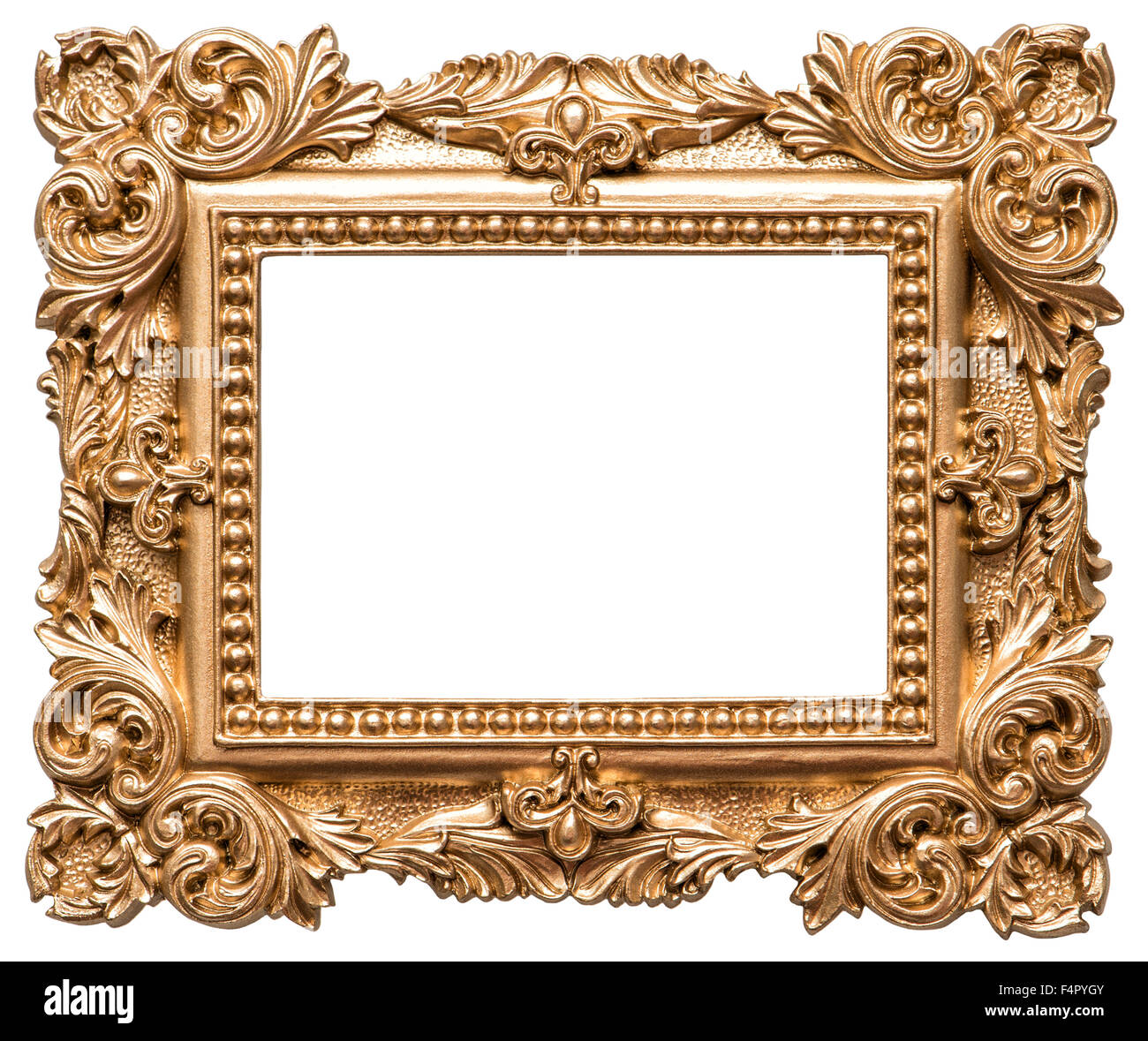 Baroque style golden picture frame. Vintage art object isolated on white  background Stock Photo - Alamy