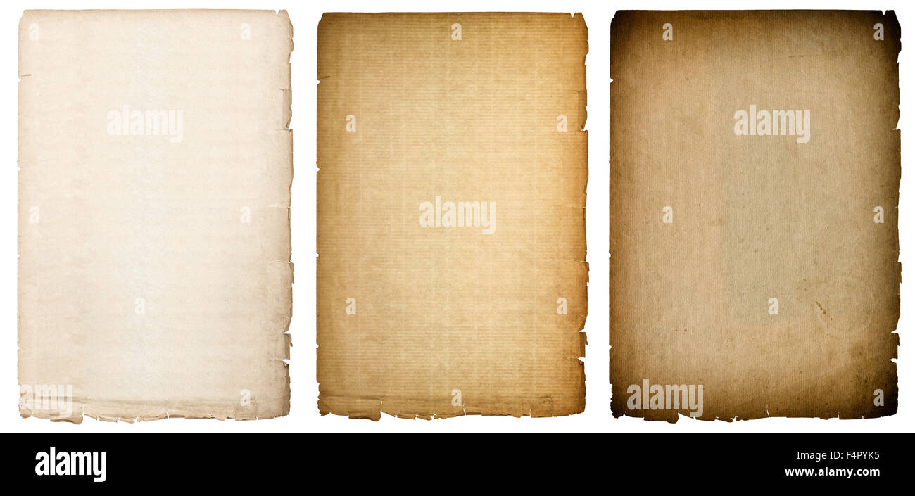 Old paper sheets texture with dark edges. Vintage cardboard background Stock Photo