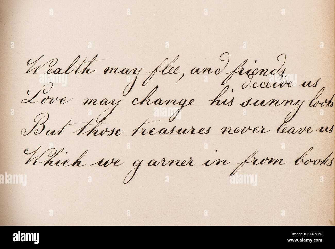Old handwritten text. Grunge vintage paper texture background Stock Photo