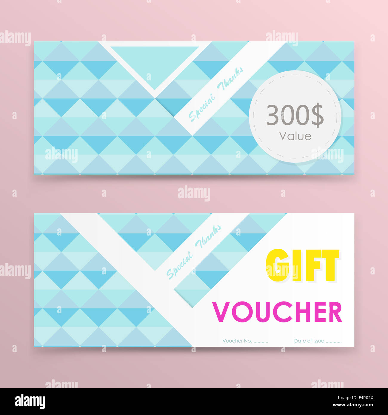 Gift voucher template pattern design hi-res stock photography and