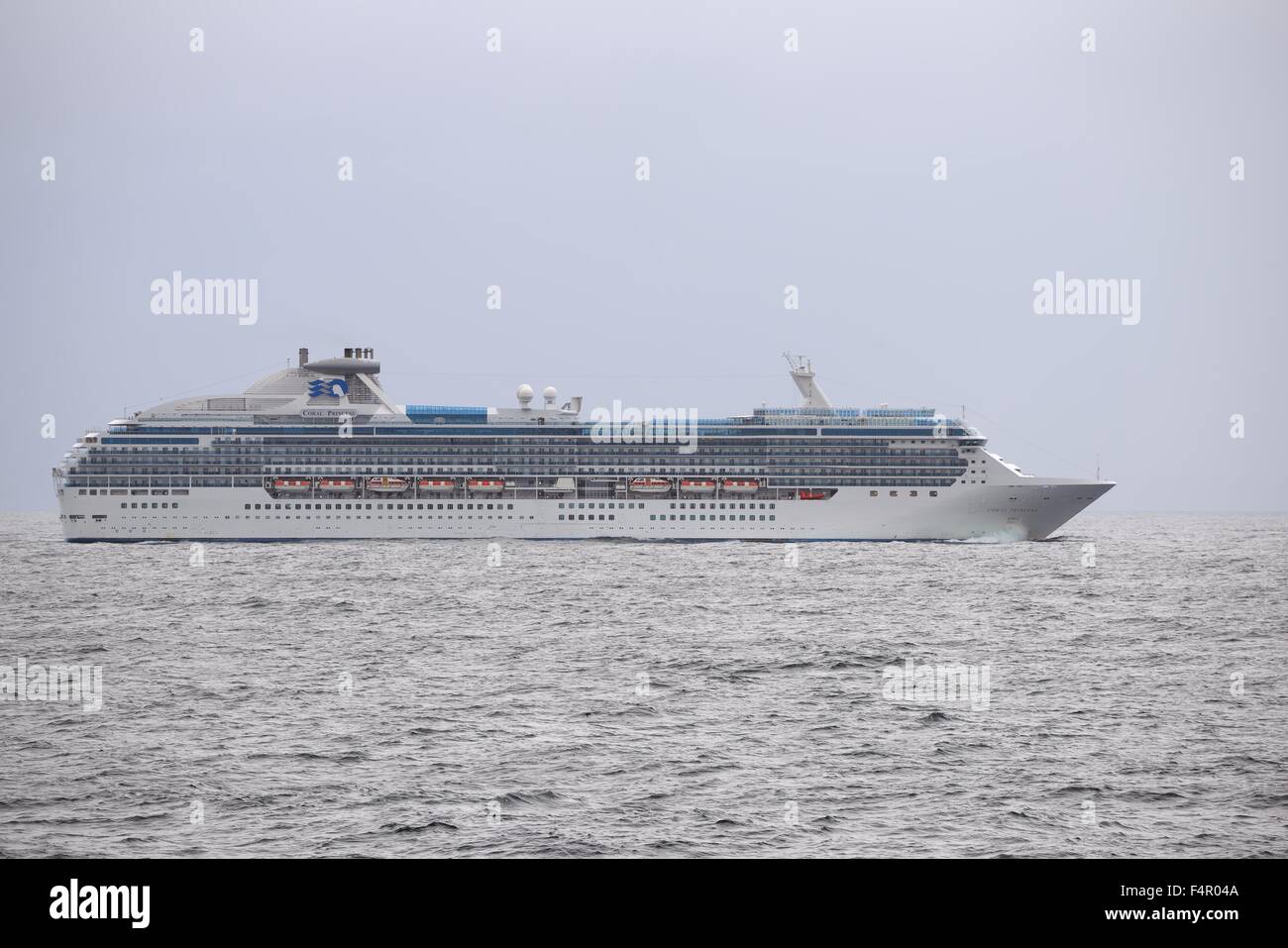 The 'Coral Princess' cruise ship on open sea. Stock Photo