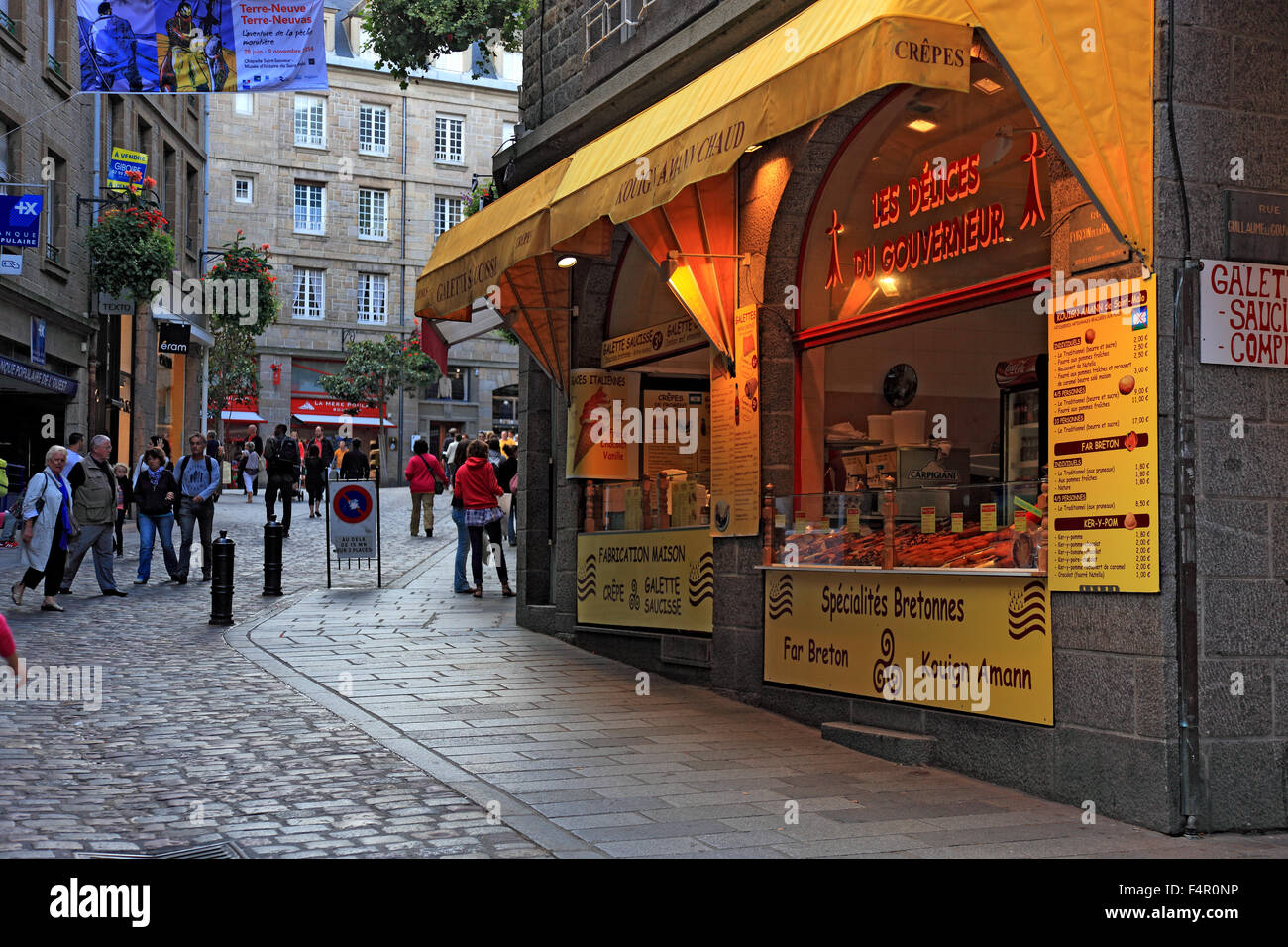 France, Brittany, Saint Malo, in the historic city center, Villa close, bakery, snack, street sales Stock Photo