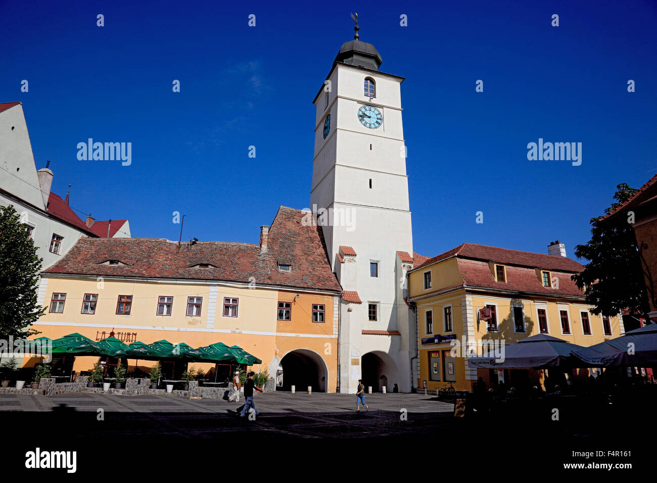 Council Tower, Turnul Sfatului, old city of Sibiu, Romania Stock Photo