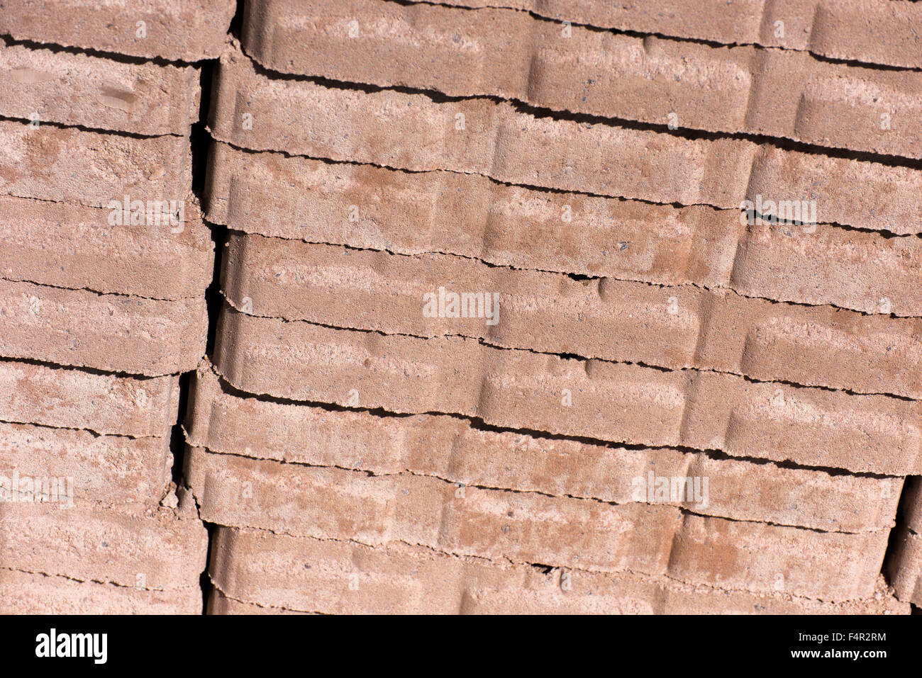 outdoor building materials stacked concrete masonry pavers Stock