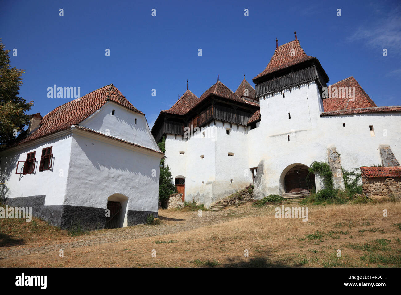 A World Heritage Site by UNESCO: Viscri fortified church, Transylvania, Romania. The first documentation of Viscri is a record o Stock Photo