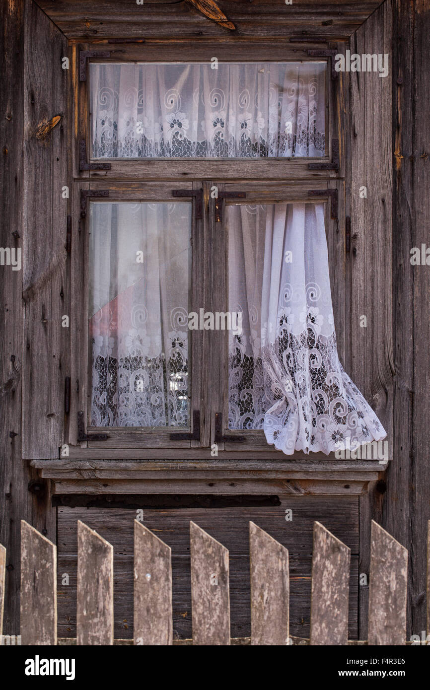 Window And Certain old window and curtain Stock Photo - Alamy