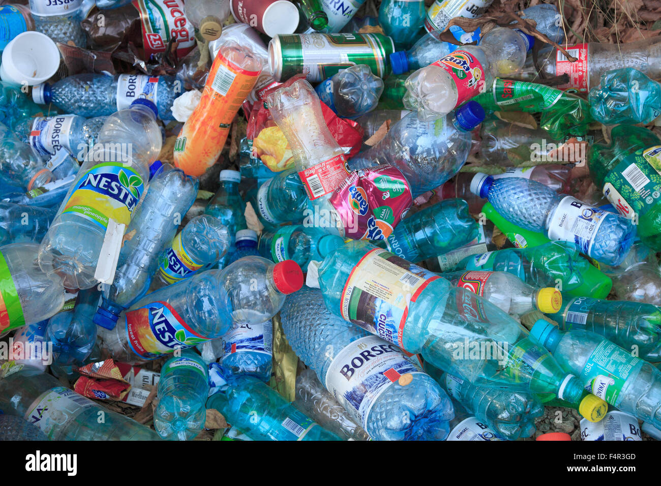 Plastic bottles, pollution, illegal waste disposal Stock Photo - Alamy