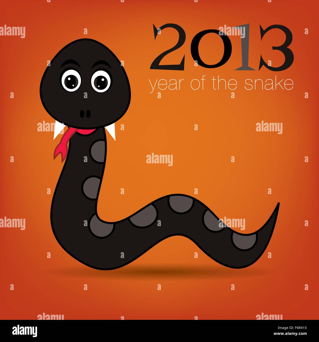Year of the Snake Chinese New Year card in vector format Stock Vector