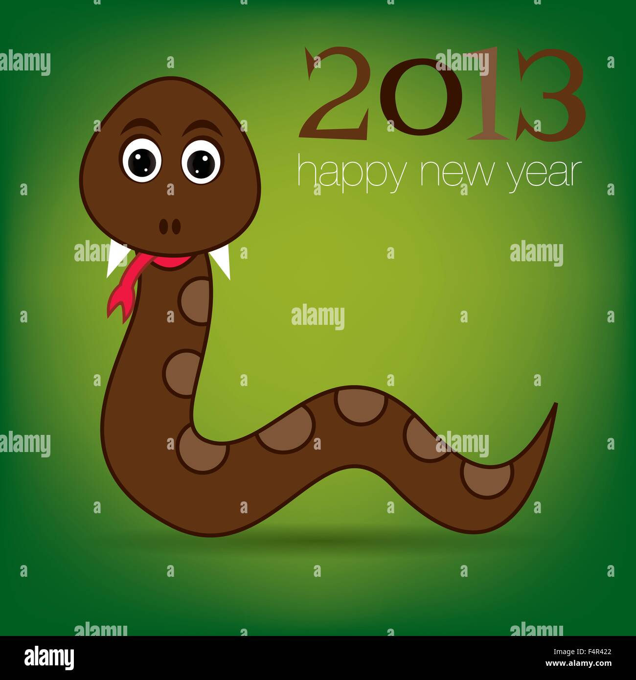 Year of the Snake Chinese New Year card in vector format Stock Vector