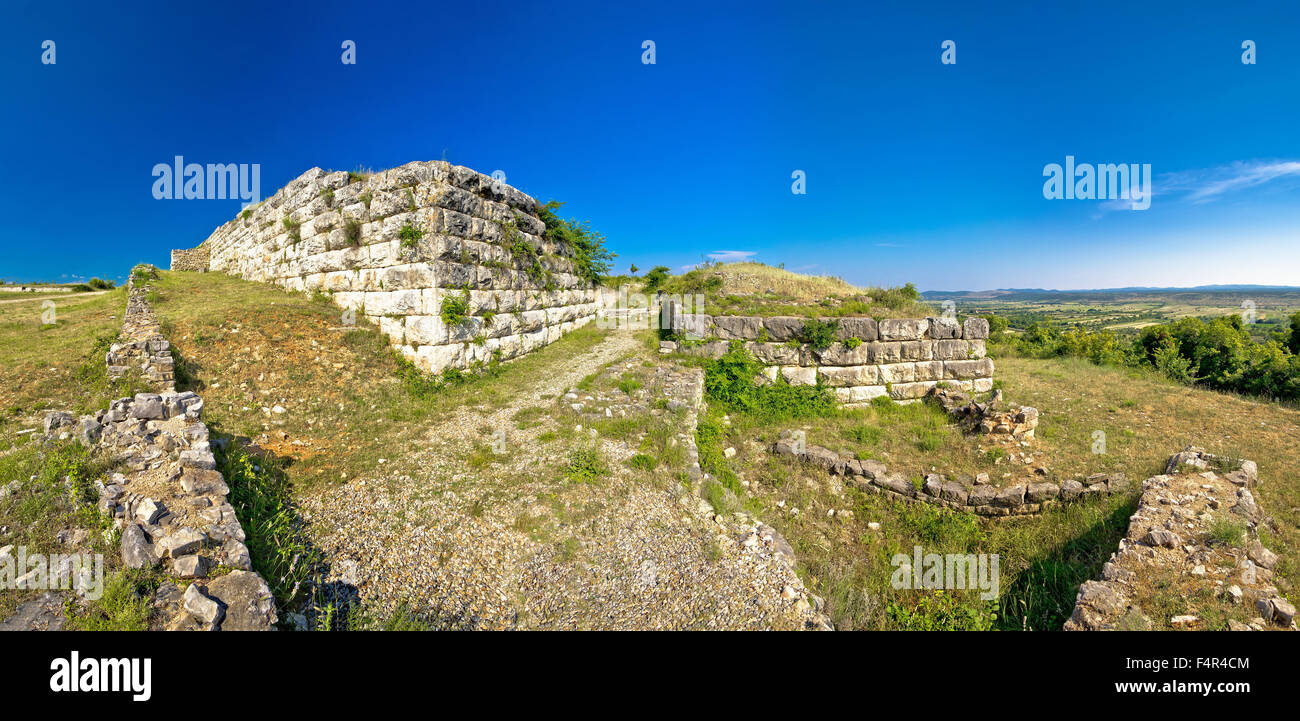 Ancient Asseria ruins panoramic view, Dalmatian zagora, Croatia Stock ...