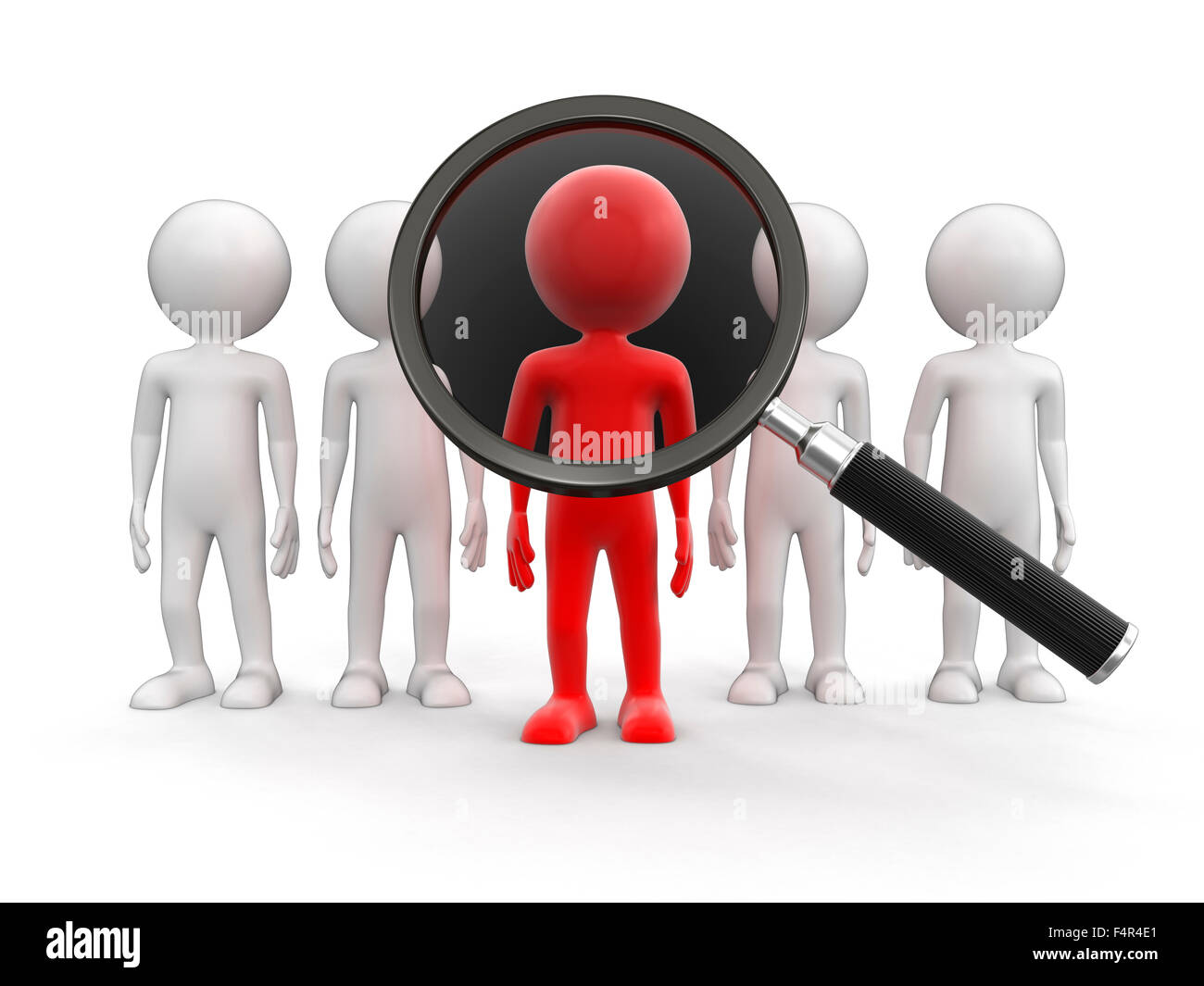Man with loupe. Image with clipping path Stock Photo - Alamy