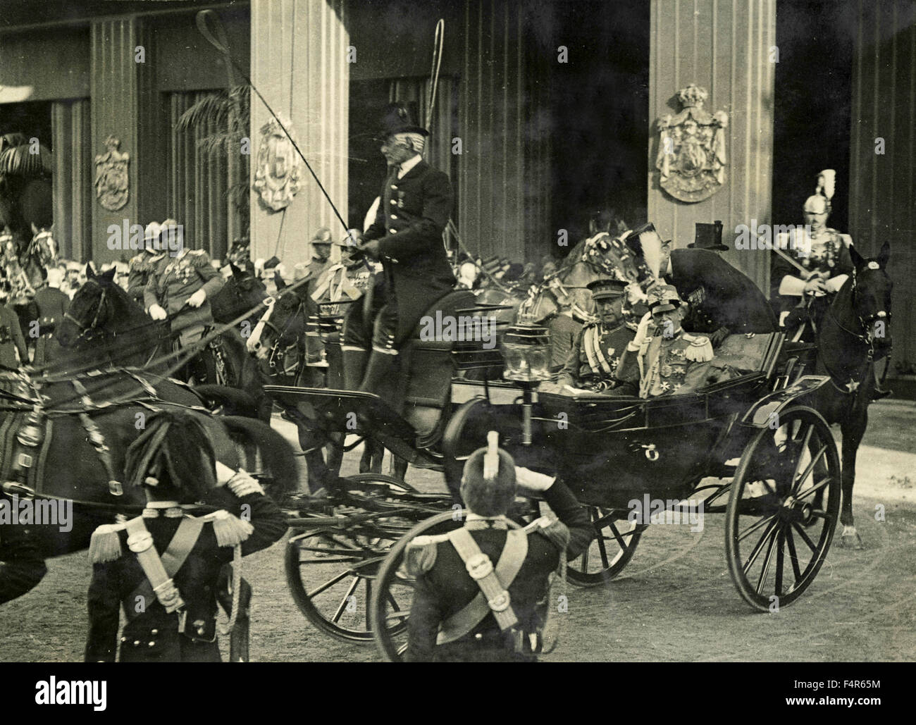 Arrival in Rome the King of Belgium on the occasion of the marriage of Maria Jose with the Crown Prince Umberto II of Savoy, Italy Stock Photo