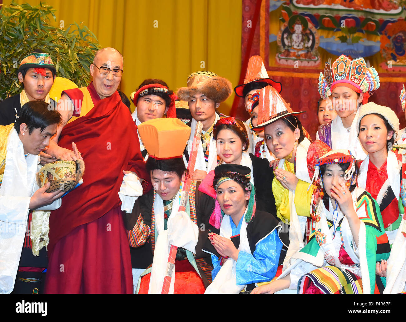 Dalai Lama, Buddhism, religion, Tibet, Basel in 2015, believers, Stock Photo