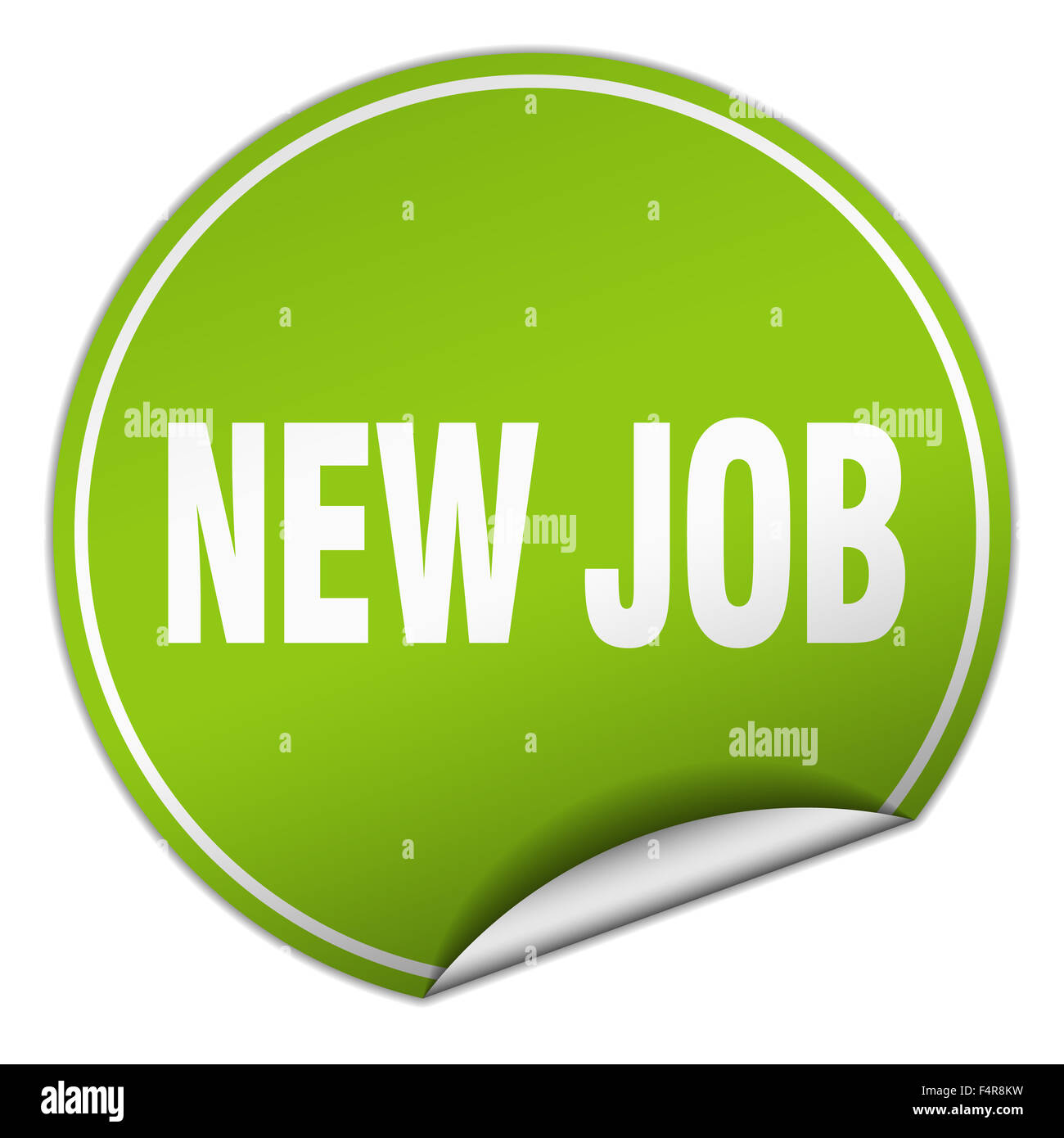 Job Change Sticker new job round green sticker isolated on white Stock Photo - Alamy