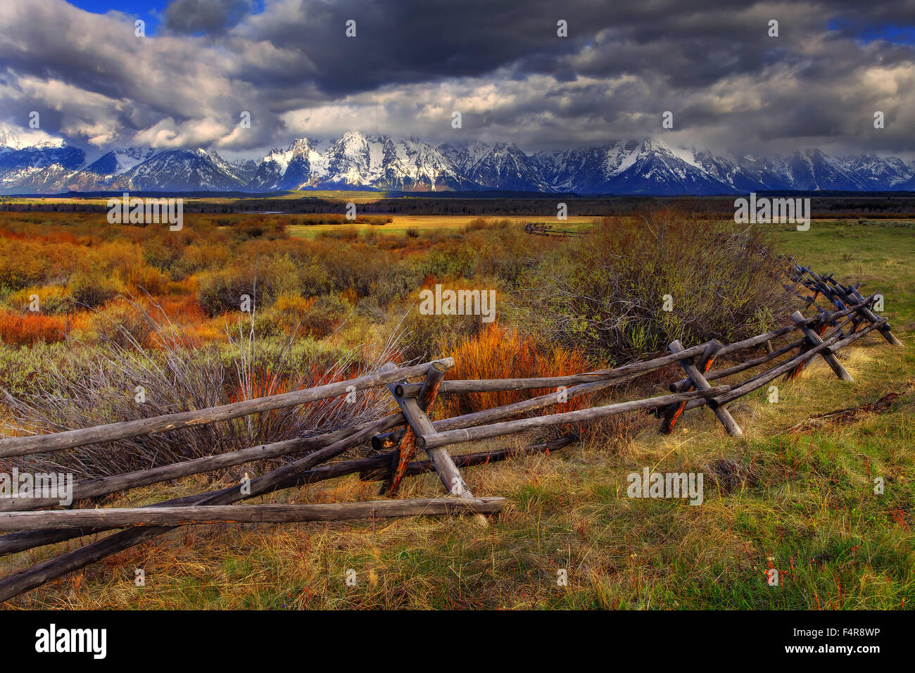USA, United States, America, Wyoming, Grand Teton, Rockies, Rocky Mountains, National Park, Jackson Hole, Mount Moran, Oxbow Ben Stock Photo