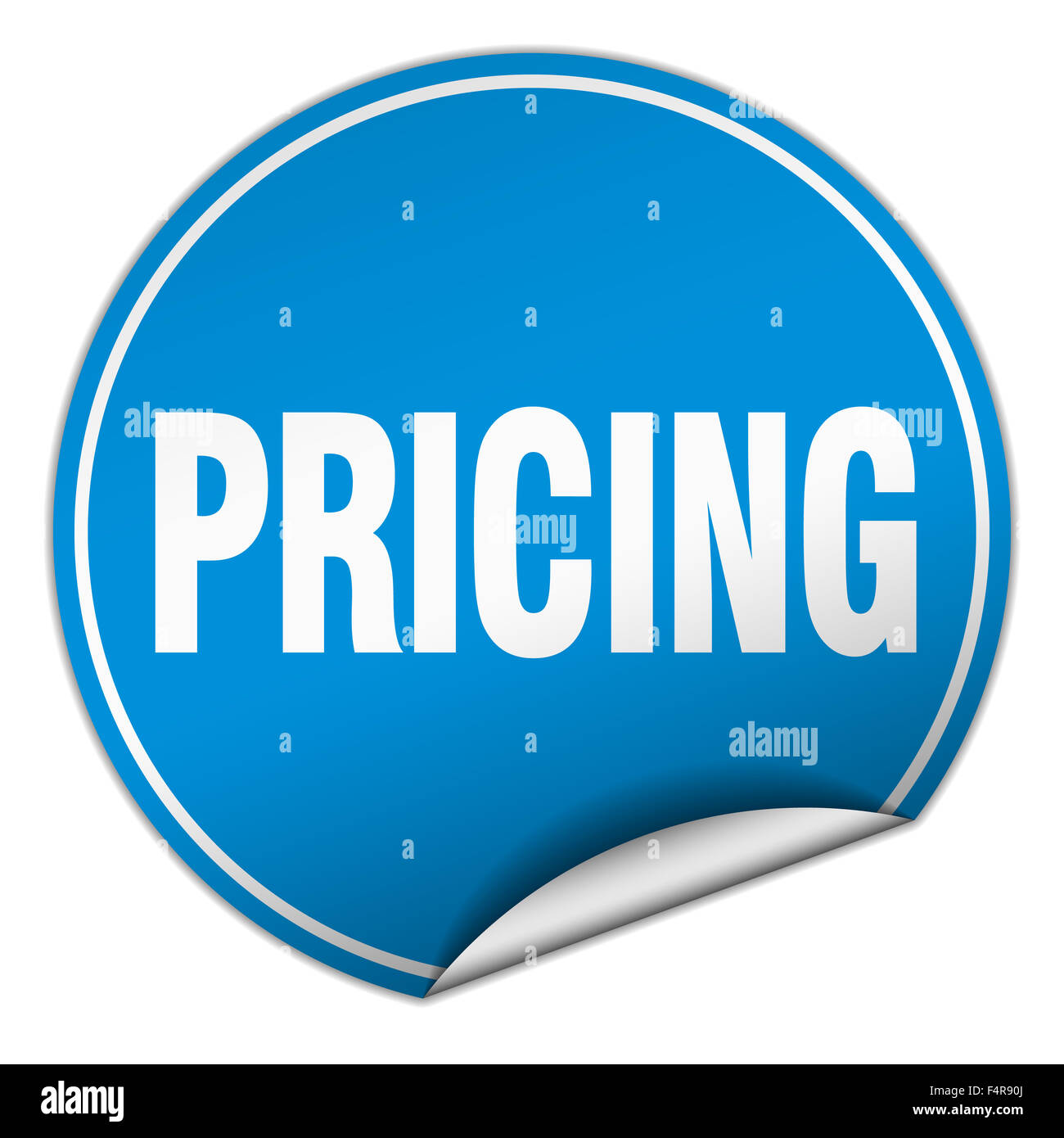 pricing round blue sticker isolated on white Stock Photo Alamy