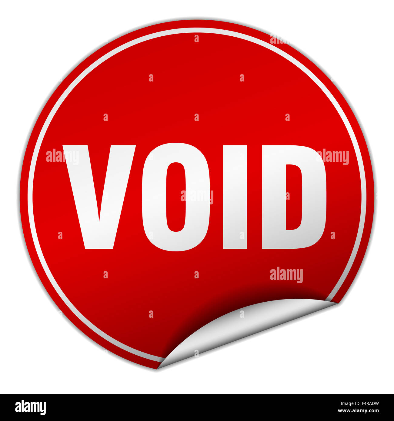 void round red sticker isolated on white Stock Photo - Alamy