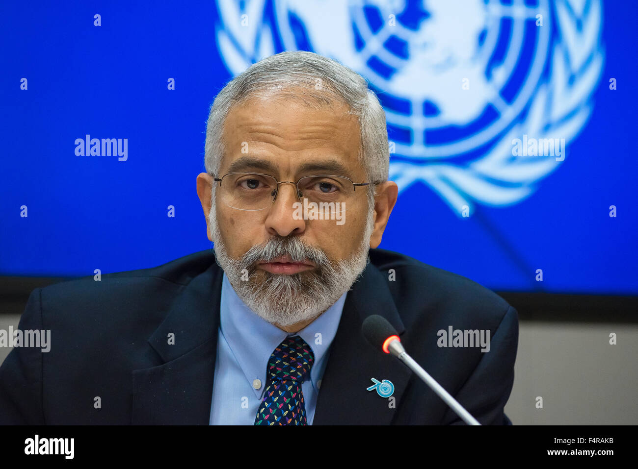 New York, United States. 20th Oct, 2015. Lenni Montiel, UN Assistant Secretary-General for Economic Development, addresses the press. On the occasion of World Statistics Day, officials from the UN Department for Economic and Social Affairs (UN DESA) Statistics Division discussed findings and methodologies of the newest, and sixth edition of the World's Women Report, a quantitative analysis of the status of women globally, released every five years since 1990. © Albin Lohr-Jones/Pacific Press/Alamy Live News Stock Photo