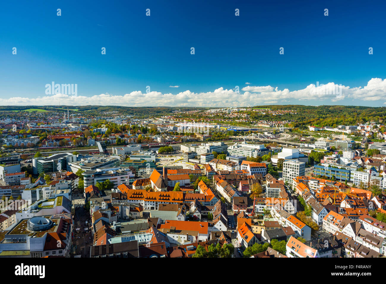 Bridge, Germany, Erhard, Eselsberg, Europe, central station, IKEA, city center, Münster, cathedral, panorama, theater, Ulm, resi Stock Photo