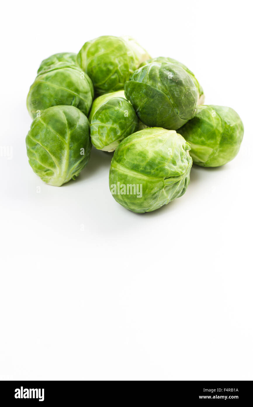 Raw and uncooked brussels sprouts isolated on white Stock Photo Alamy