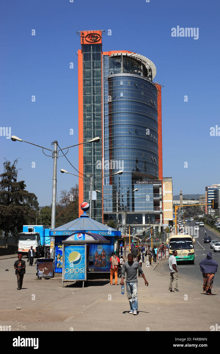 Addis Ababa, highrise building in the city center Stock Photo Alamy