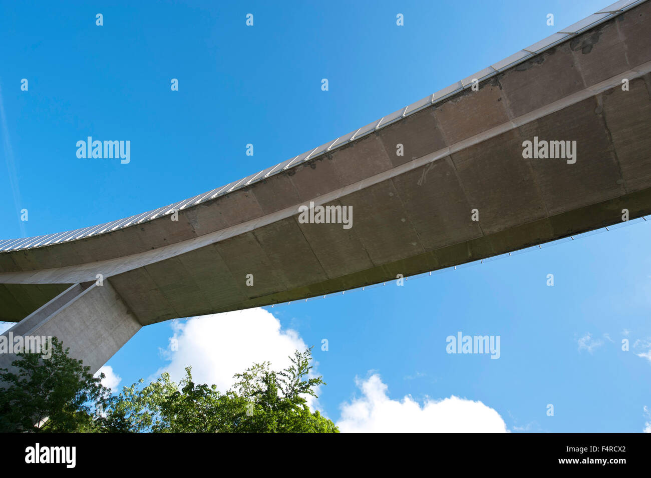 Vevey, town, city, tree, bridge, highway, highway bridge, summer, Vaud, VD, Vevey, Switzerland, Stock Photo
