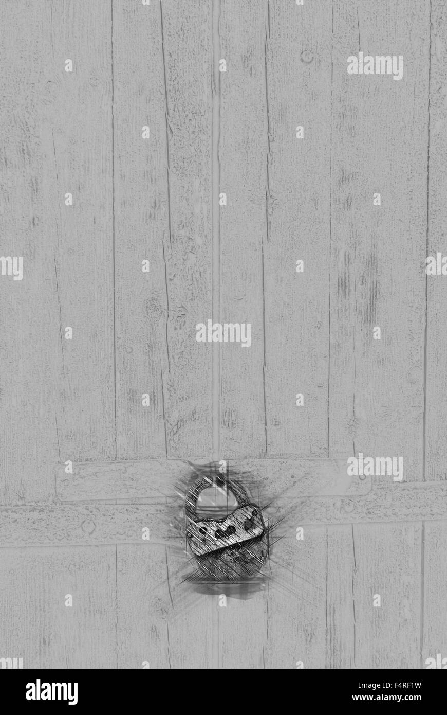 Door wooden house painted Black and White Stock Photos & Images - Alamy
