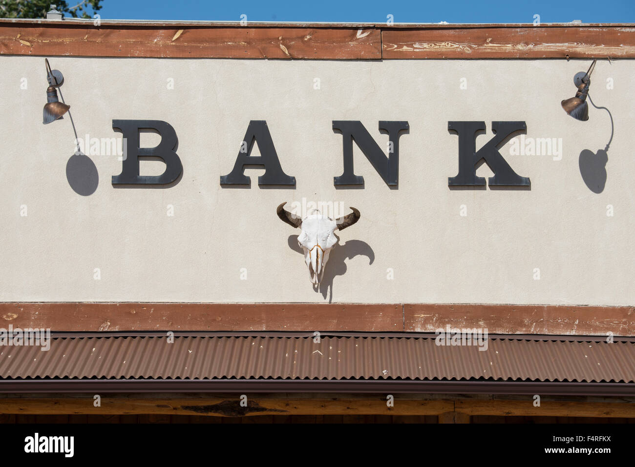 USA, Wyoming, Hulett, bank in Hulett Stock Photo Alamy