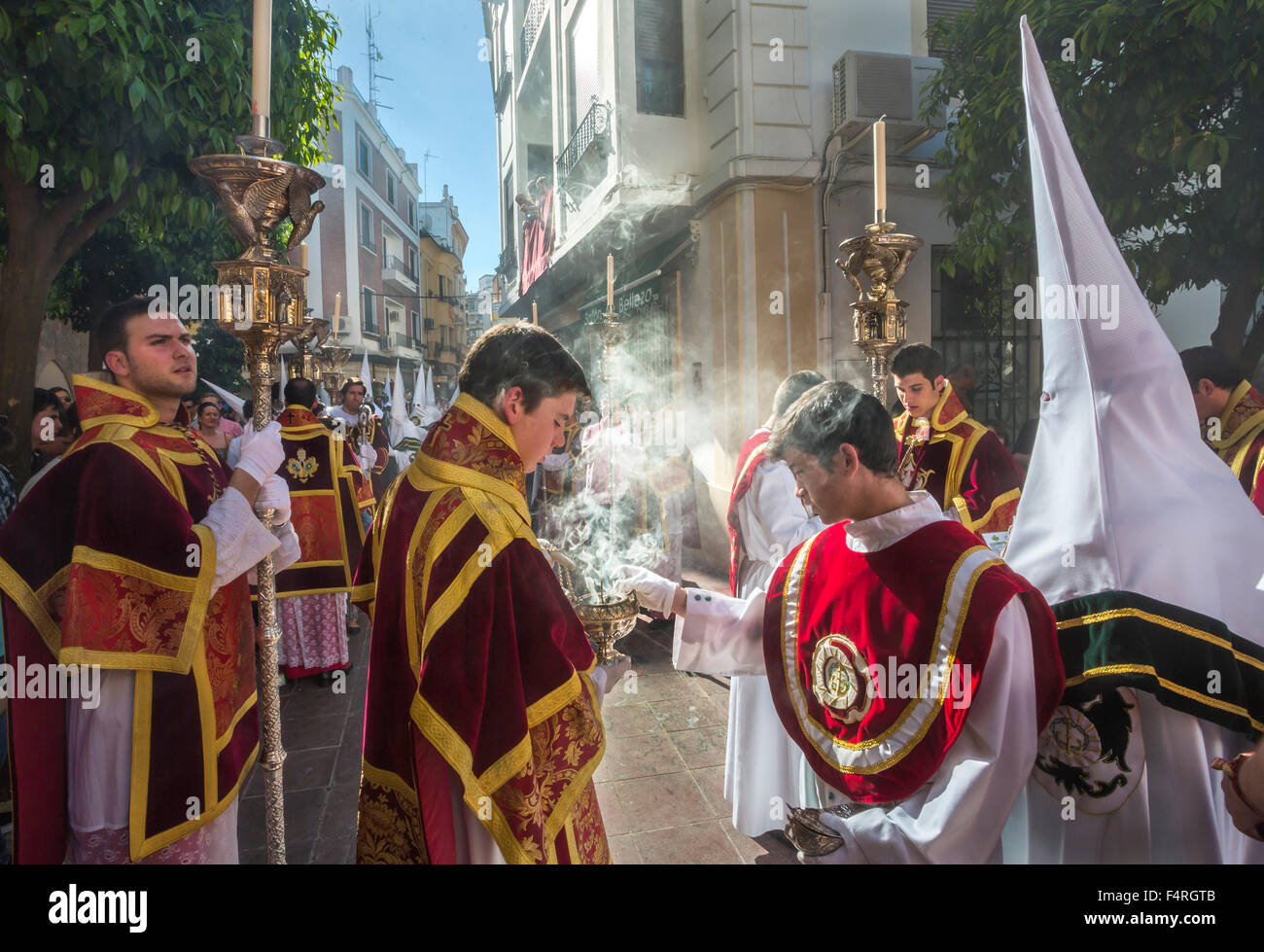 Andalusia, Cordoba, City, Holy week, Spain, Europe, Spring, celebration, colourful, incense, Parade, penitent, people, religion, Stock Photo