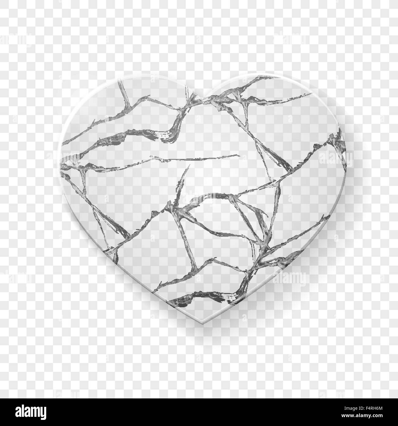 Broken heart made from glass Stock Vector