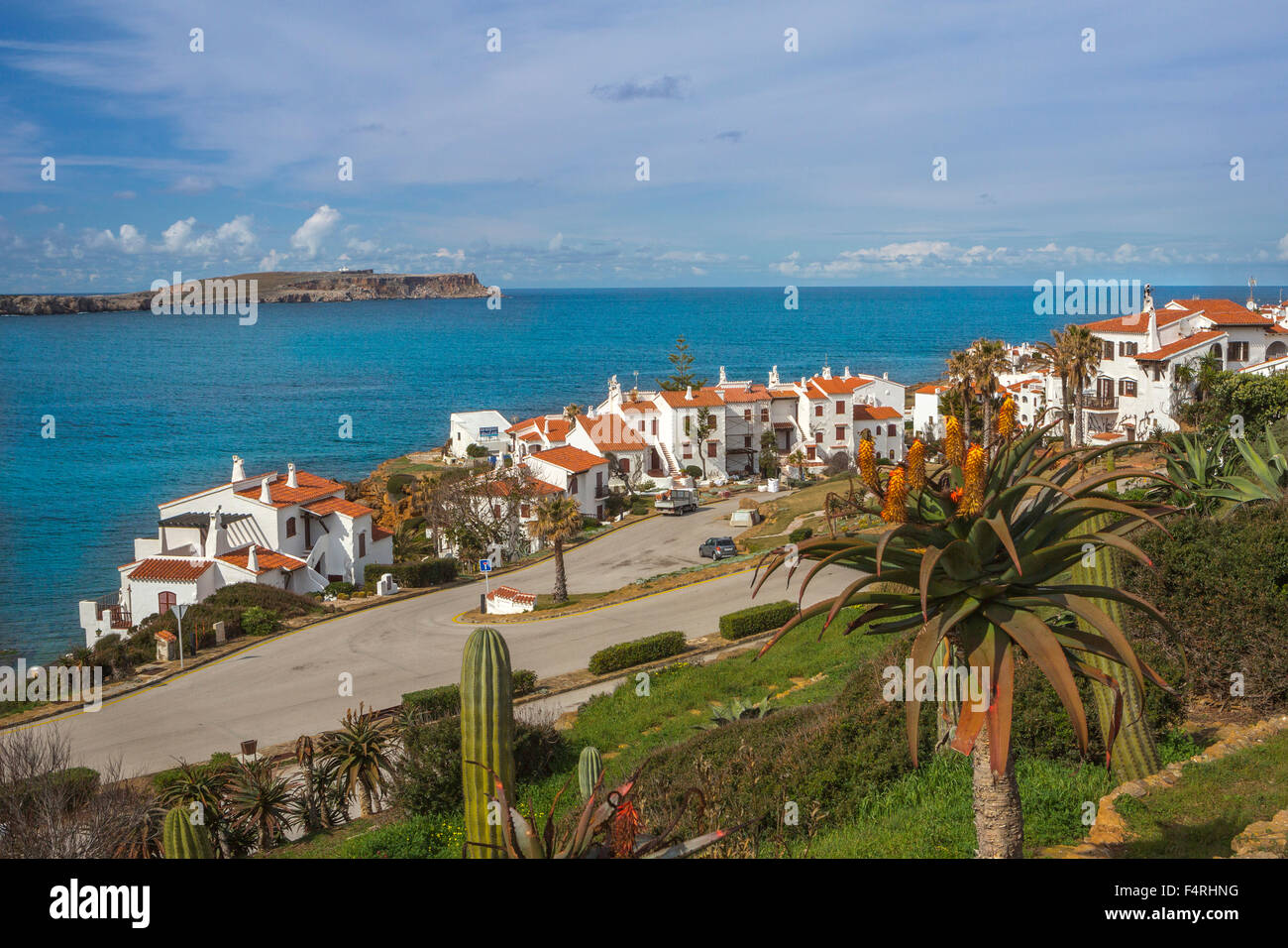 Fornells, Landscape, Menorca, Balearics, Spain, Europe, Spring, architecture, Balearic, colourful, Mediterranean, no people, tou Stock Photo