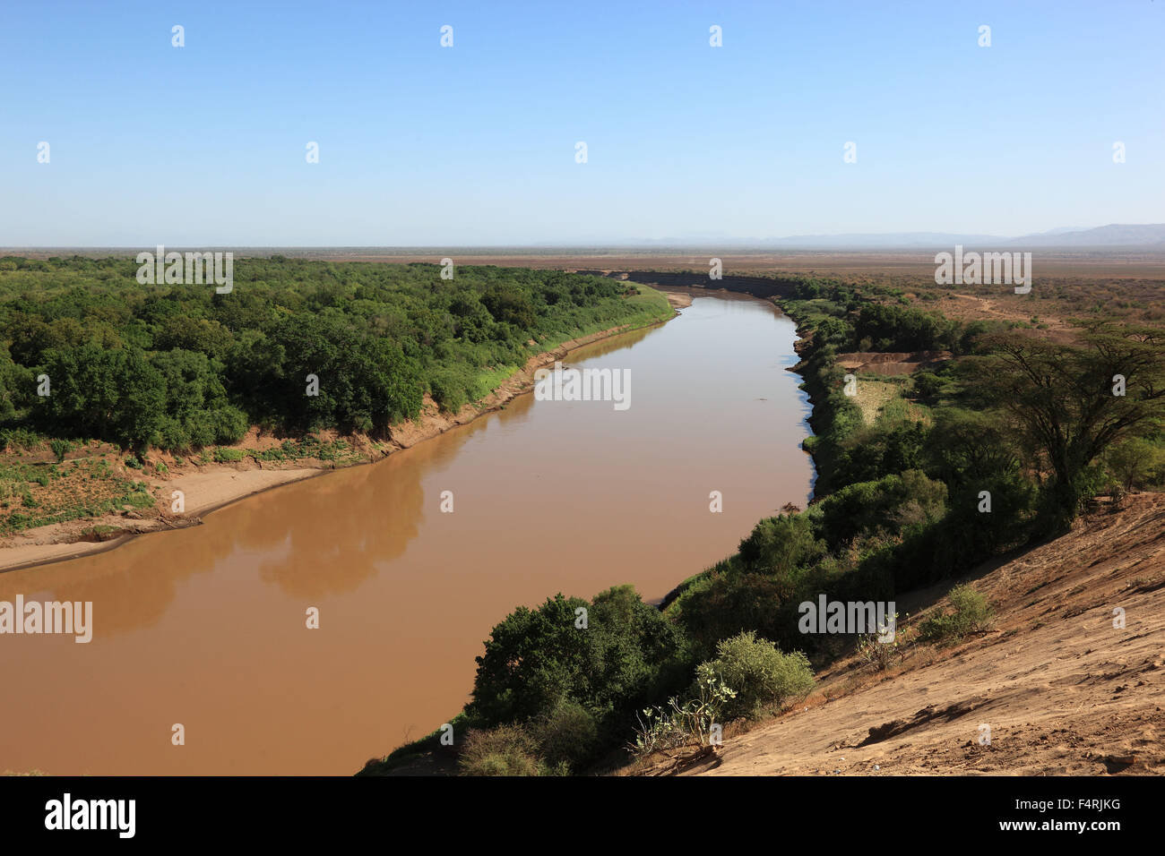 Omo region, Valley of the Omo River, Omo River Stock Photo