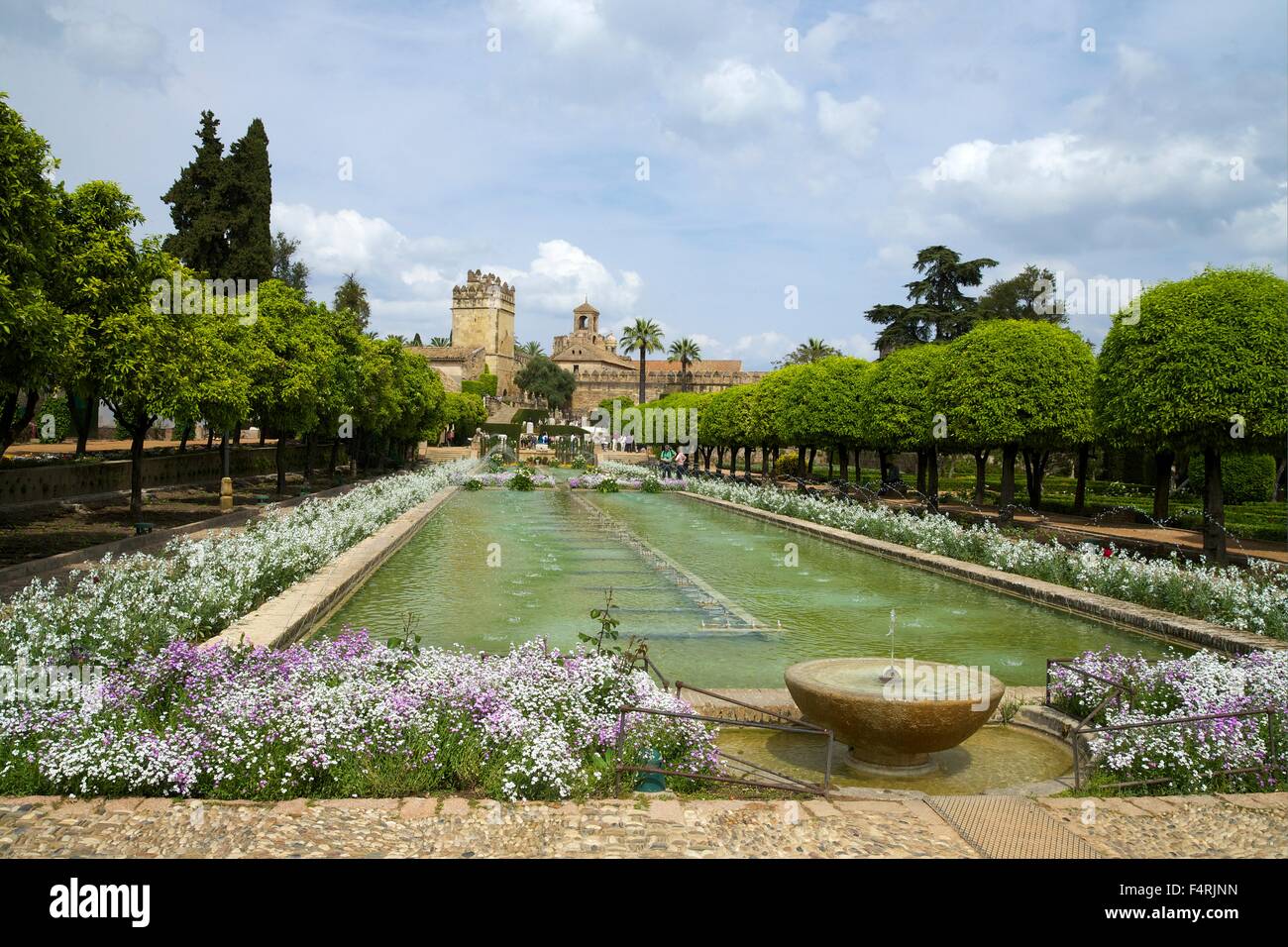 Gardens in Alcazar, Cordoba, Andalucia, Spain, Europe Stock Photo