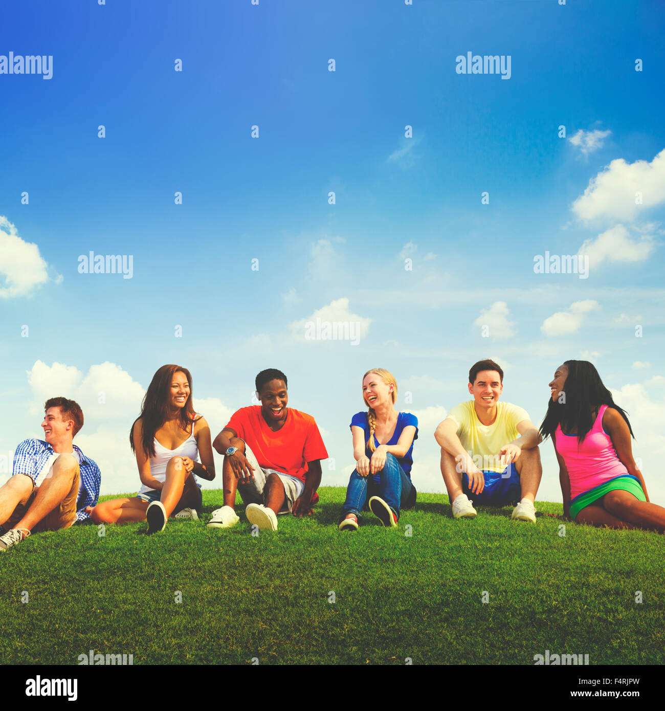 Teenage Celebration Friendship Togetherness Unity Concept Stock Photo