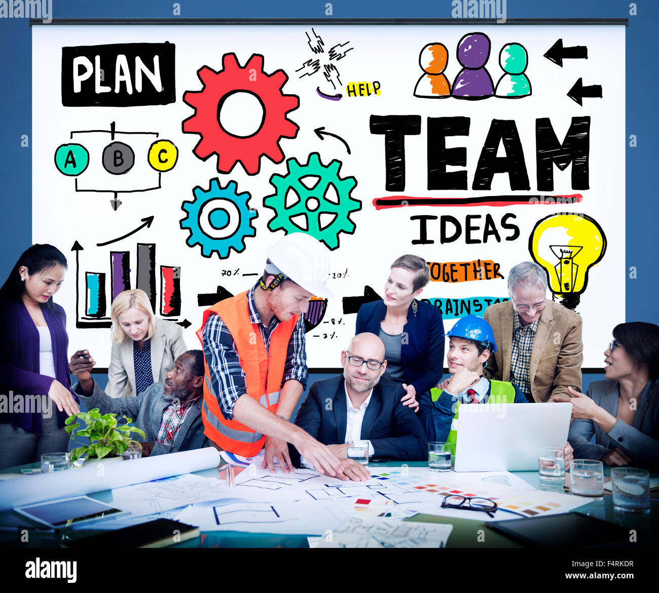 Teamwork Team Collaboration Connection Togetherness Unity Concept Stock ...