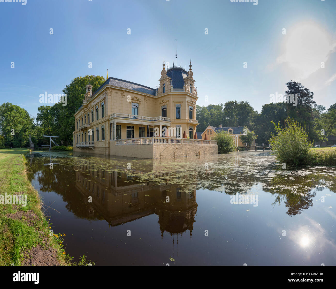 Netherlands, Europe, Holland, Leek, Groningen, castle, water, summer