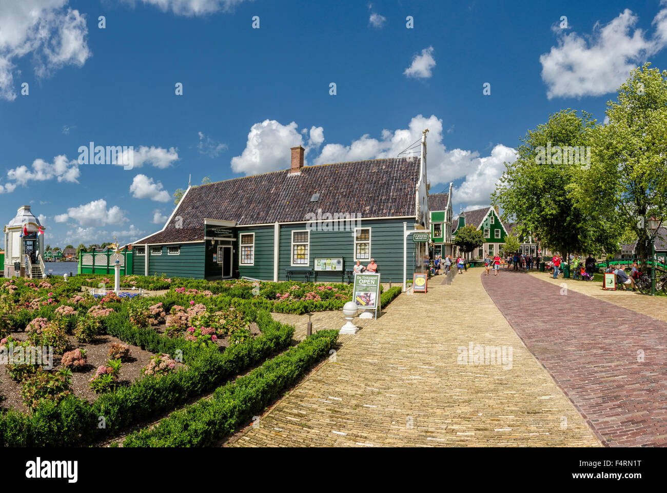 Netherlands, Europe, Holland, Zaandam, Noord-Holland, city, village, summer, people, Open air museum, De Zaanse Schans Stock Photo