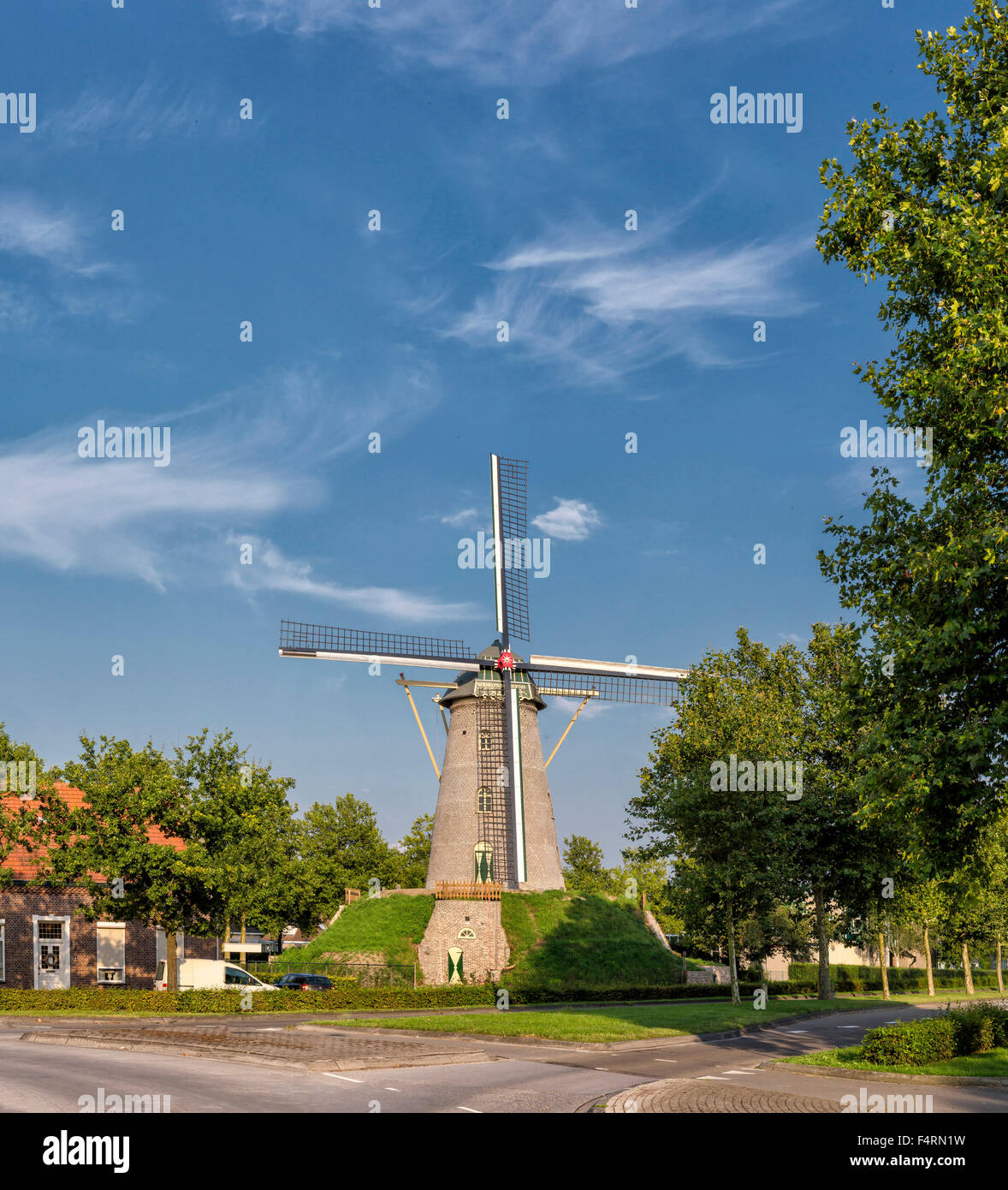 Netherlands, Europe, Holland, Weert, Limburg, windmill, forest, wood, trees, summer, Wilhelmus Hubertus Stock Photo