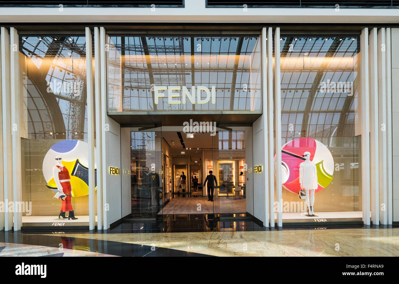 view of Fendi fashion boutique inside Mall of the Emirates in United Arab Emirates Stock Photo
