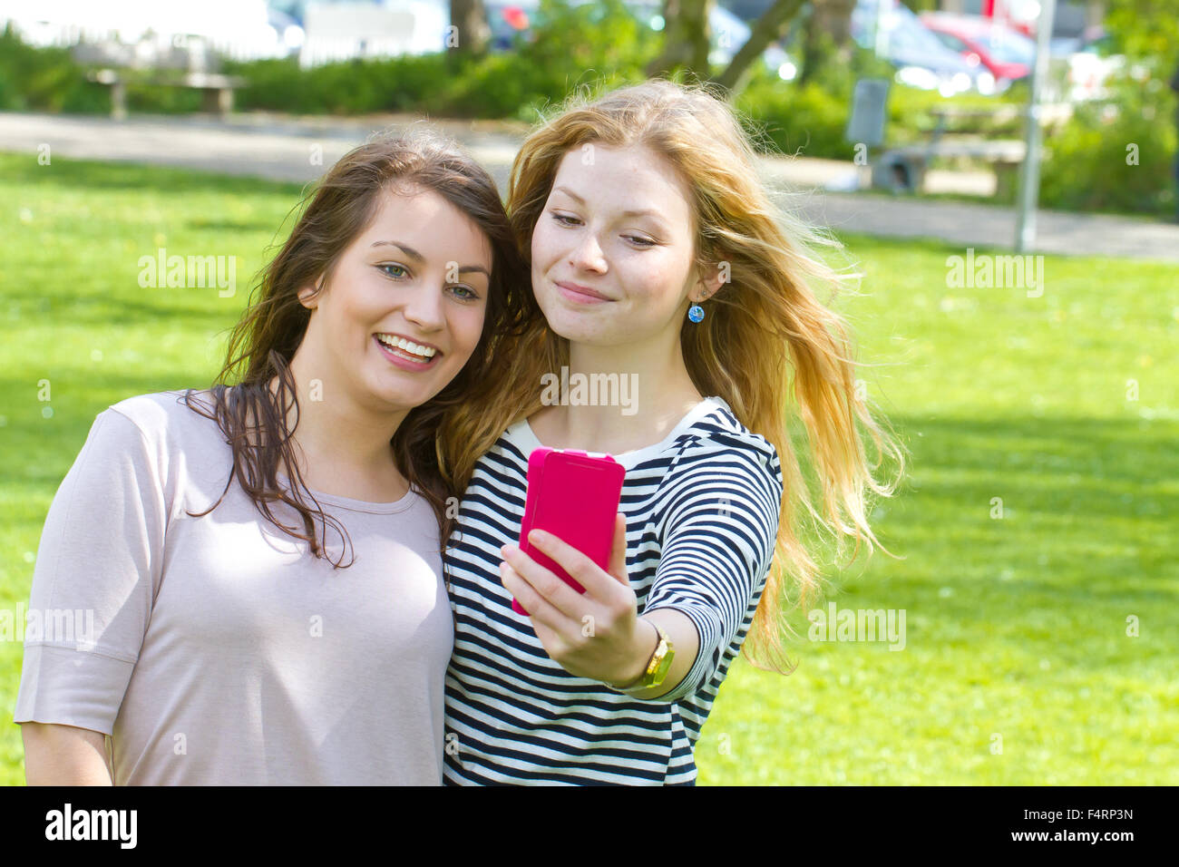 Taking Selfie with Smartphone Stock Photo