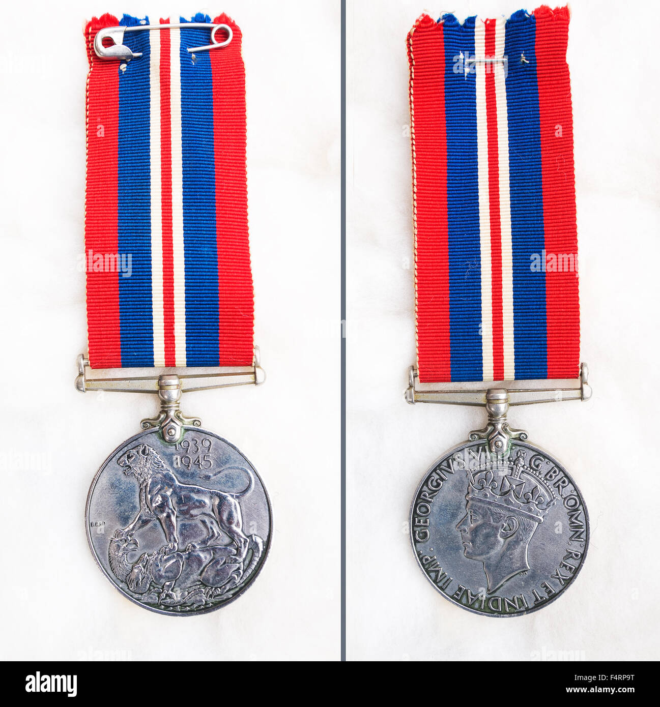 The War Medal 1939–1945  Campaign medal that was instituted by the United Kingdom on 16 August 1945 Stock Photo