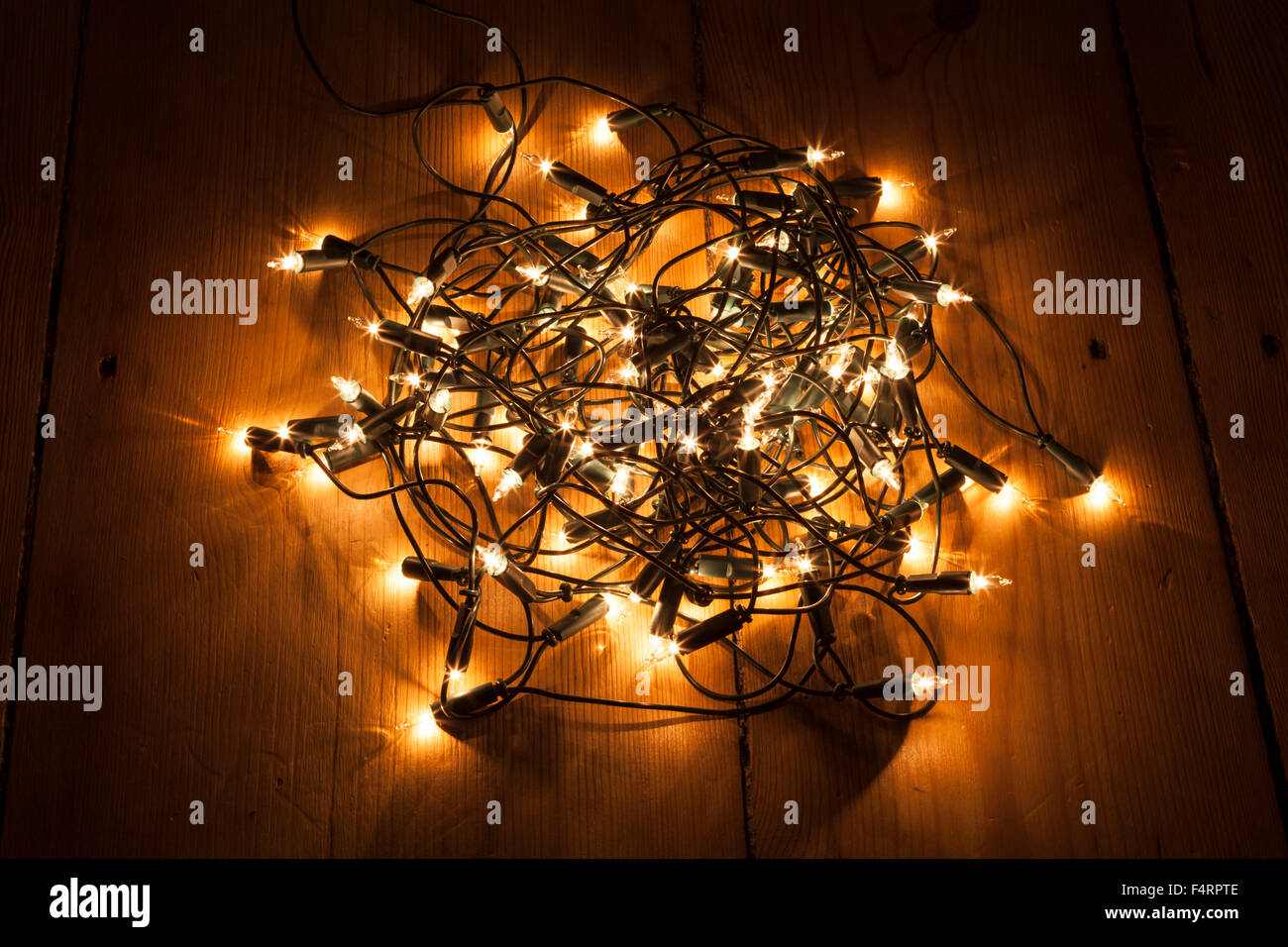 chaing of lights for christmas Stock Photo