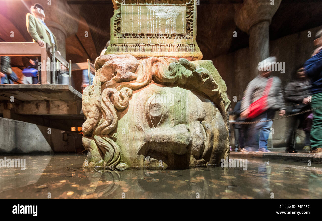 Medusa’s Head as a column base, Yerebatan Cistern, Basilica Cistern
